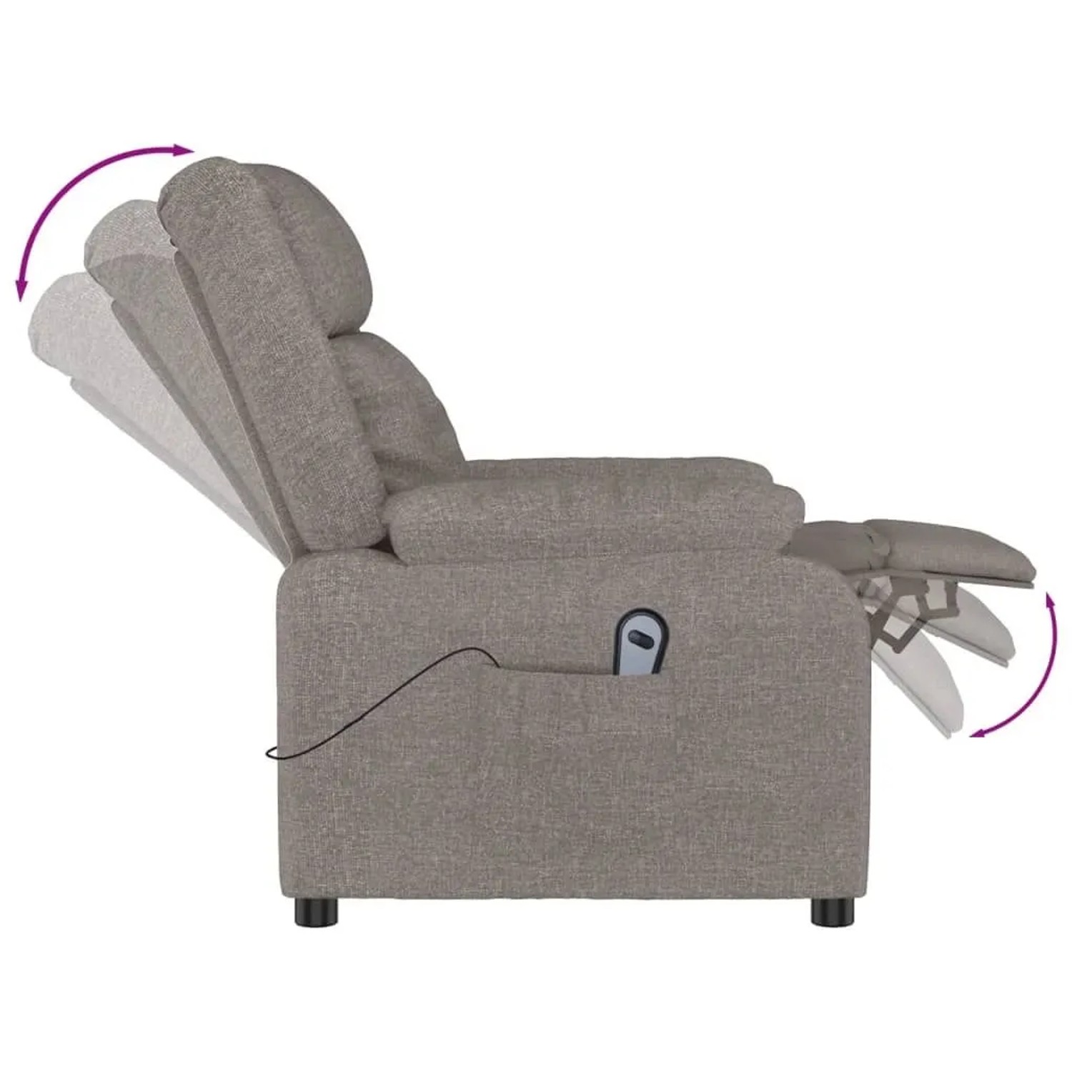 vidaXL Relaxsessel Elektrisch Taupe Stoff 3143575_8