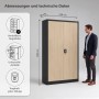 JAN NOWAK Büroschrank JAN II 185x115x40 cm, Anthrazit/Eiche Sonoma. Metall-Aktenschrank mit 2 Türen, verstellbaren Böden.