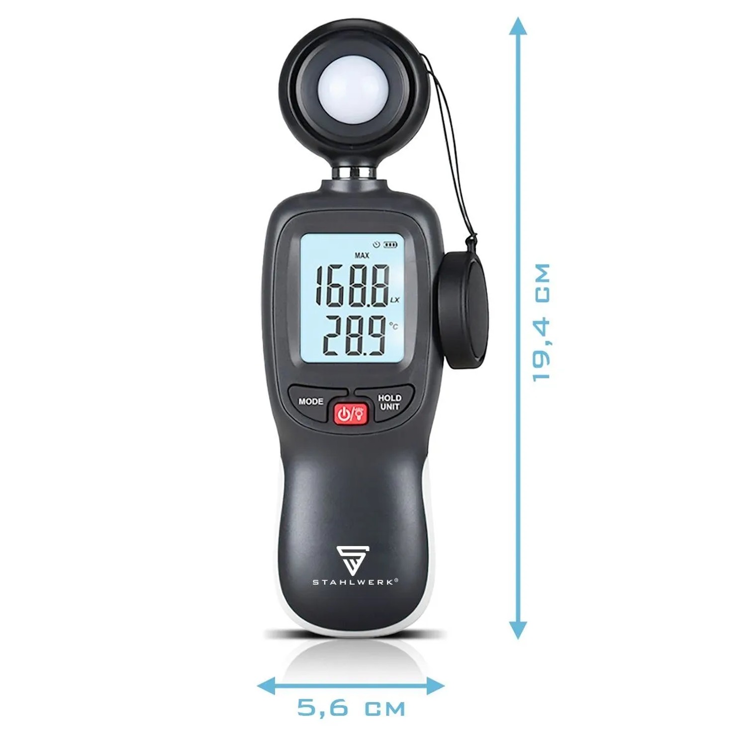 STAHLWERK Luxmeter DLM-200 ST zur Lichtmessung, Teil des 3-tlg. Messgeräte Sets.