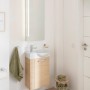 Fackelmann Waschbeckenunterschrank SBC Sandeiche, 44 cm breit, im Badezimmer.