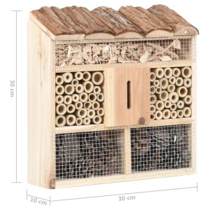 vidaXL Insektenhotel aus Tannenholz, 30x10x30 cm, mit verschiedenen Füllmaterialien für Insekten.
