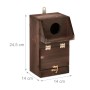 Relaxdays Nistkasten Tannenholz Braun Mit Reinigungsklappe 24,5 cm x 14 cm x 14 cm 0,5 kg_4