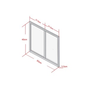Vente-unique Oberlicht Bayview, schwarzes Aluminiumfenster, 63x40 cm, mit zwei Scheiben. Maße 63x40x3.5 cm.