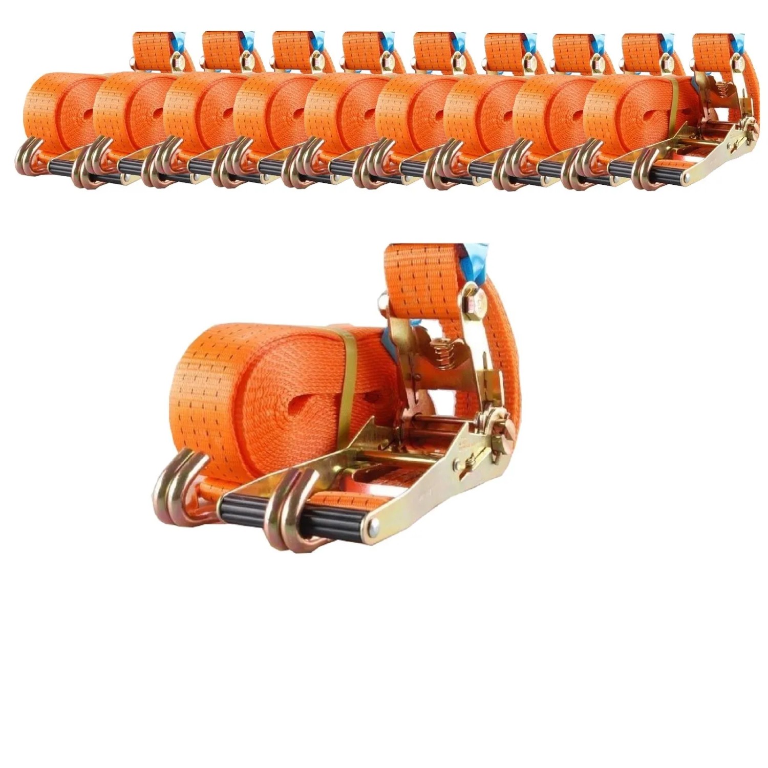 TRUTZHOLM 10x Profi Ratschen Spanngurt 2 Teilig 8m 4t 4000kg TÜV/GS Orange