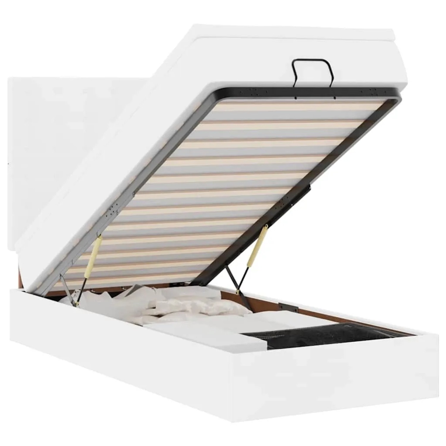 vidaXL Ottoman-Bett mit Matratze Weiß 90x190 cm Kunstleder 3312977