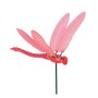 Deko-Gartenstecker Libelle, 49 cm, rot/pink mit beweglichen Flügeln für den Garten.