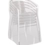 Transparente Schutzhülle (120x66x66 cm) für gestapelte Gartenstühle, schützt vor Wind und Wetter.