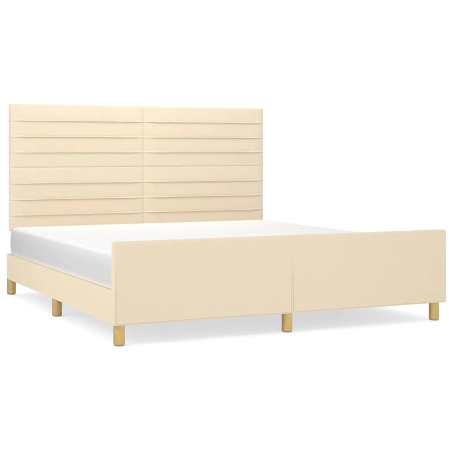vidaXL Bettgestell mit Kopfteil Creme 180x200 cm Stoff Modell 71347931 günstig online kaufen