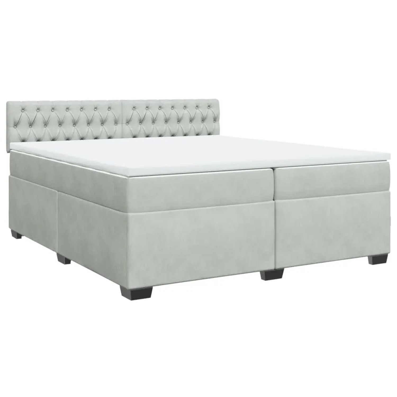 vidaXL Boxspringbett mit Matratze Hellgrau 200x200 cm Samt 3288708 günstig online kaufen