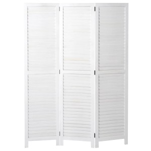 Weißer MCW Paravent C30, 3-teilig, im Fensterladen-Design. Raumteiler für Deko & Wohnaccessoires.