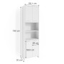 Weißer Badschrank Maris von Vicco, 56x190 cm, mit Türen und offenen Fächern.