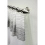 Gardinenstangen-Set Kegel, Edelstahloptik, 120 cm mit Gardine und Endstück in Kegelform.