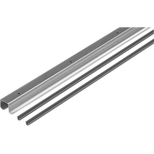 Hettich TopLine 2 Doppellaufprofil, 2 m, Stahl/Kunststoff, braun, für Schiebetürbeschläge.