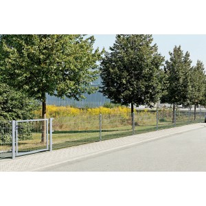 Verzinktes Metallzaun Doppeltor (80x200cm) mit Doppelstabmatte zum Einbetonieren.