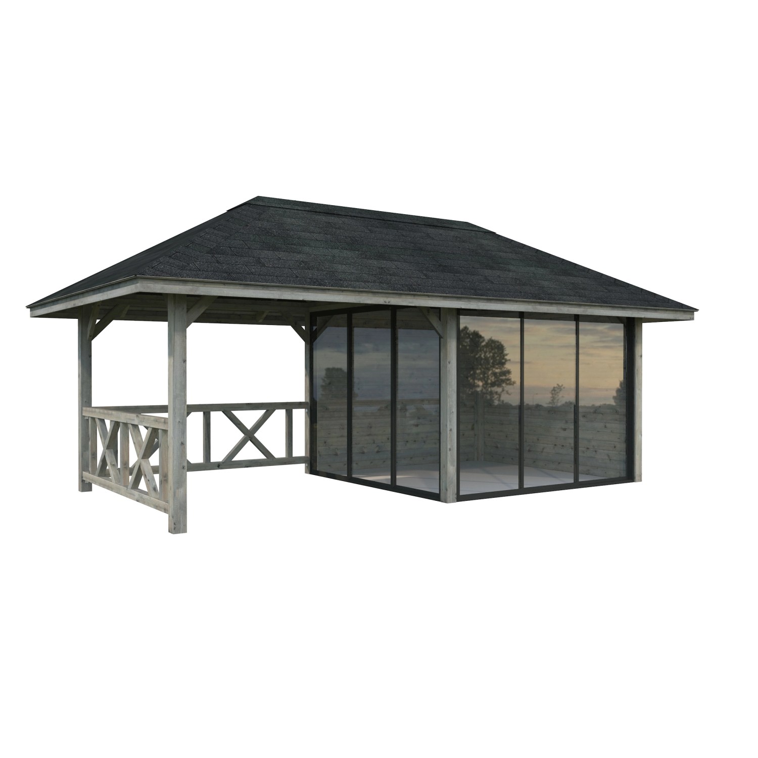 Palmako Pavillon Bianca Set203 Slide Grau Tauchgrundiert 588 cm x 300 cm FS günstig online kaufen