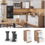 Vicco Küchenunterschrank R-Line, weiß hochglanz/Eiche, 40cm, mit Schubladen. Küchenmöbel für modernes Küchendesign.