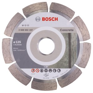 Bosch Diamanttrennscheibe Standard Beton, Ø 125 mm, für Winkelschleifer.