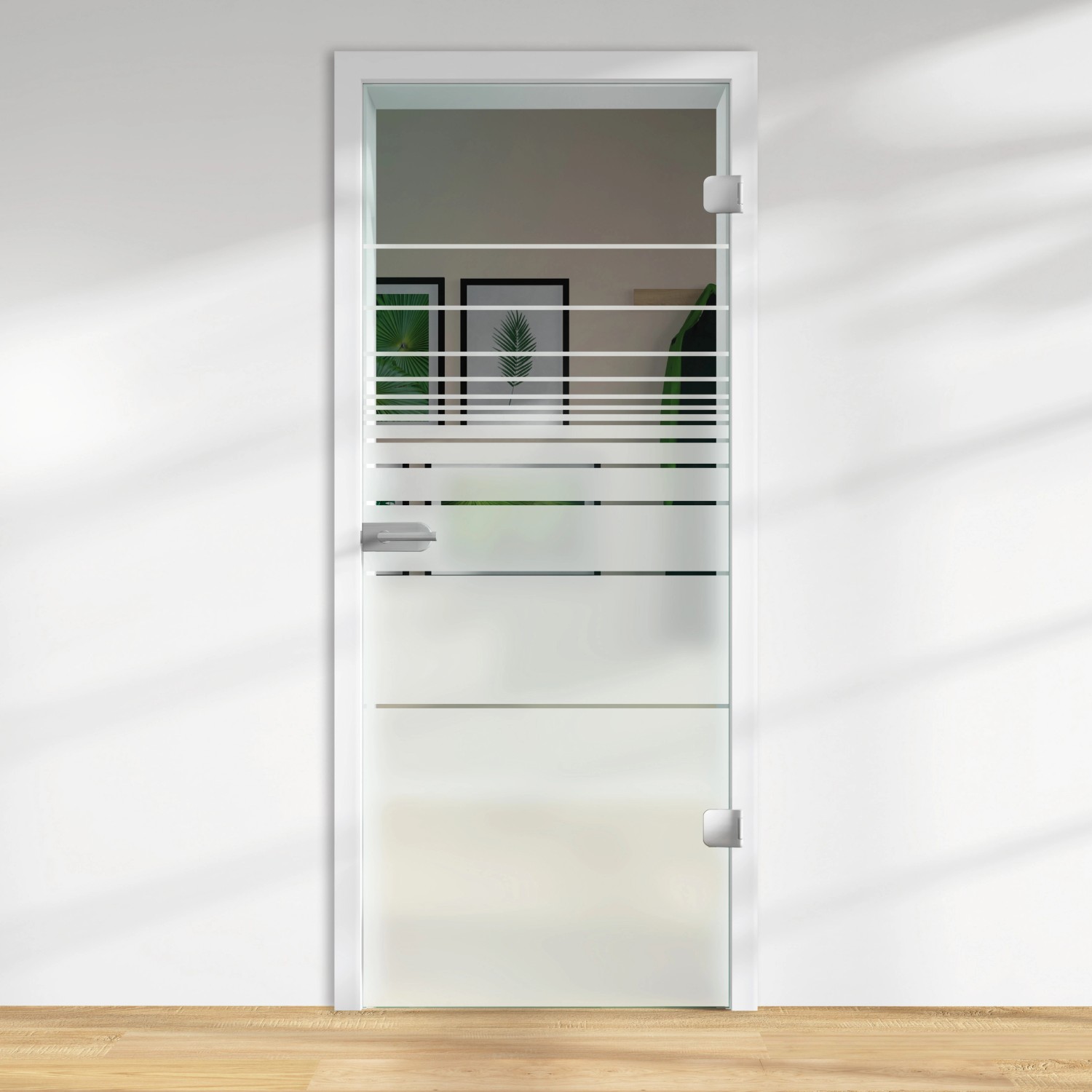 Glasdrehtür ESG Floatglas Dekor Siebdruck 36/81 DIN Rechts 2097 x 834 x 8 m günstig online kaufen