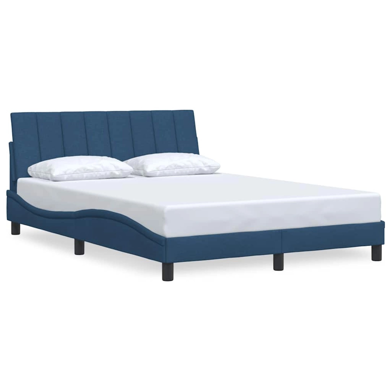 vidaXL Bettgestell ohne Matratze Hanko Blau 140x200 cm Stoff 3310397 günstig online kaufen