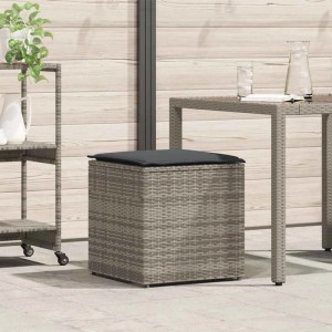 vidaXL Kissenbox mit Speicher Grau 50 x 50 x 50 cm Poly-Rattan 365410