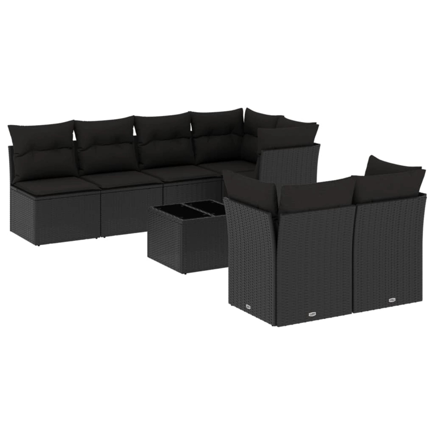 vidaXL 8-tlg Garten-Sofagarnitur mit Kissen Schwarz Poly Rattan Modell 57 günstig online kaufen