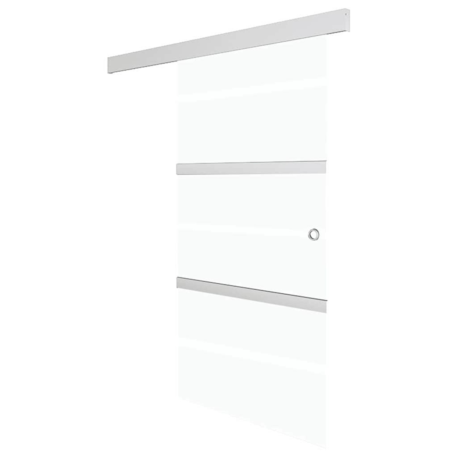 vidaXL Schiebetür ESG-Glas und Aluminium 76x212 cm Silbern 288058