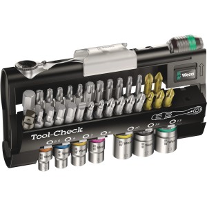 Wera Tool-Check Zyklop Mini, 38-teiliges Bit- und Nuss-Set mit Ratsche und Halter im kompakten Format.