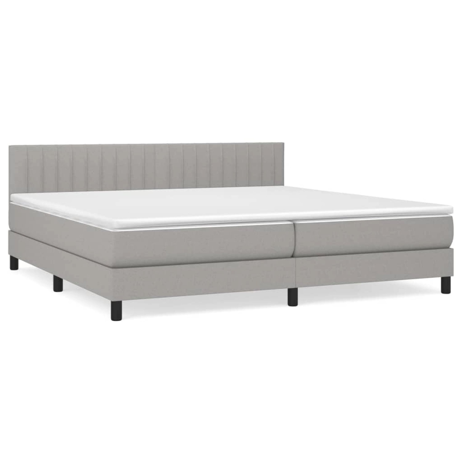 Thumbnail - vidaXL Boxspringbett mit Matratze Hellgrau 200x200 cm Stoff1373006