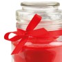 Duftkerze Zwillinge im Glas mit roter Schleife, Rose, 30h Brenndauer.