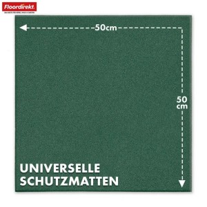 Floordirekt Fallschutzmatte Elastikmatte Fallschutzplatte mit Drainage 50 x 50 x 3 cm Grün