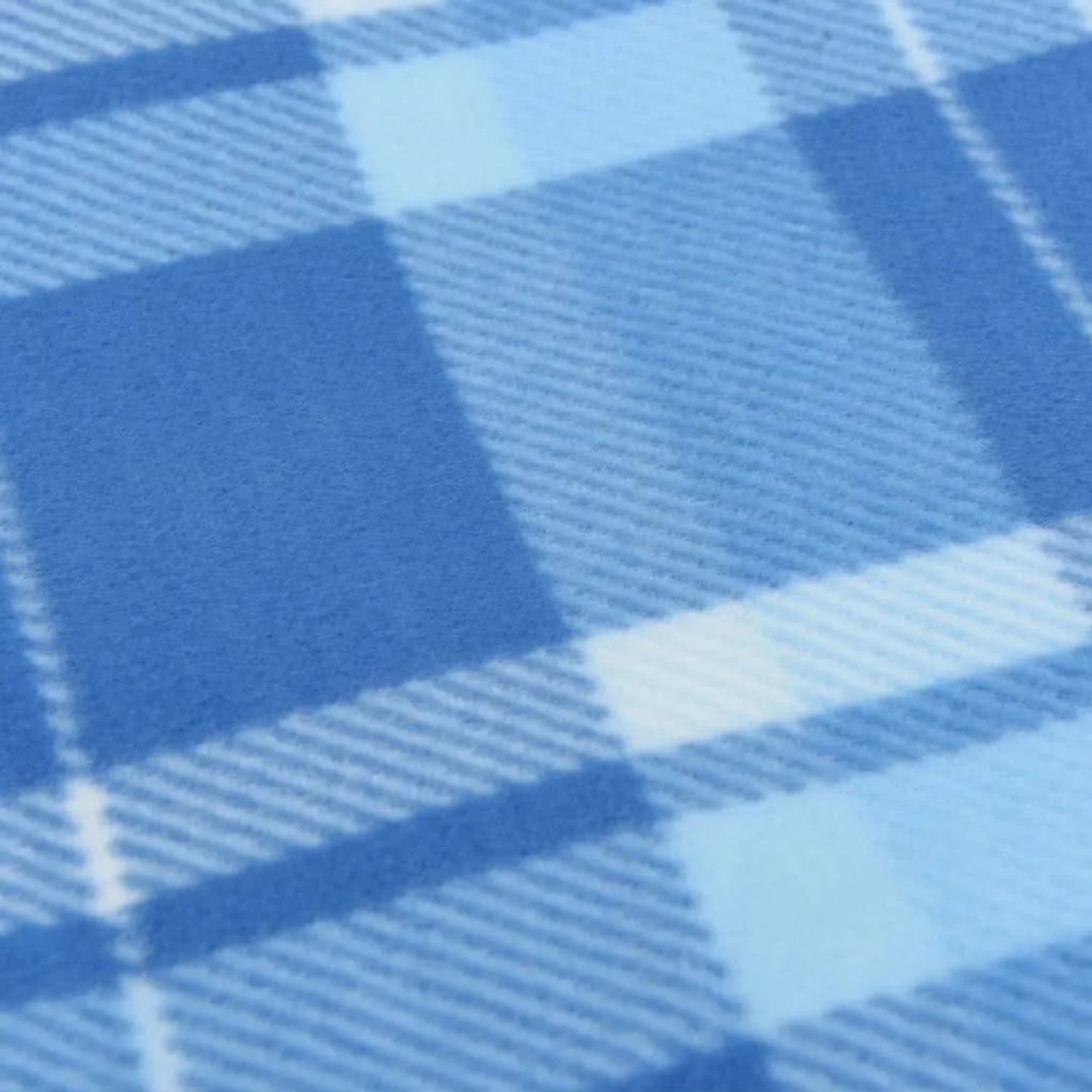 vidaXL Picknickdecke Faltbar Blau Kariert 200x150 cm Samt 4004203_5