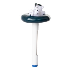 Pool Thermometer Eisbär auf Schwimmring zur Temperaturmessung in °C & °F.