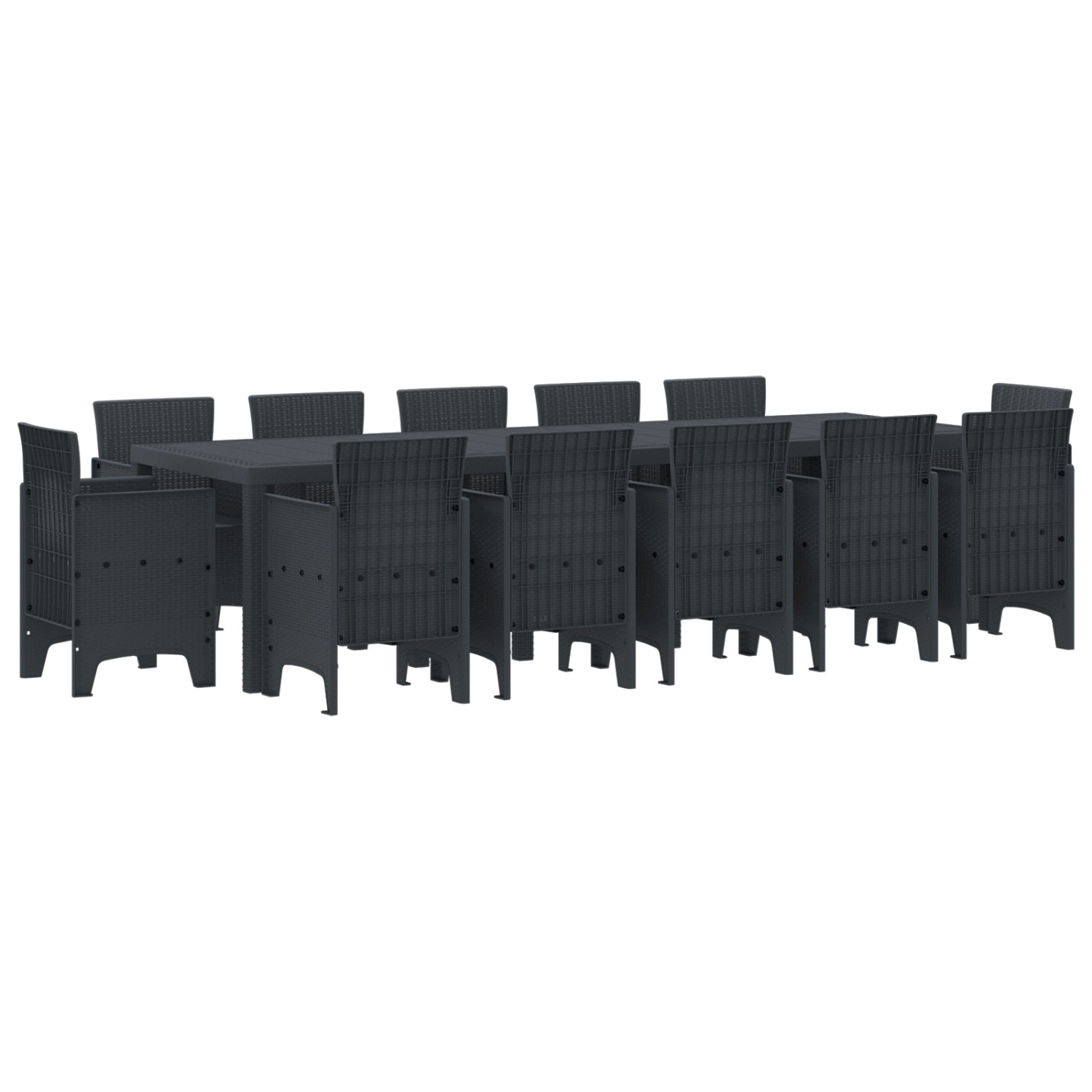 vidaXL 13-Teilige Garten-Essgruppe Anthrazit Poly Rattan 3378612 günstig online kaufen