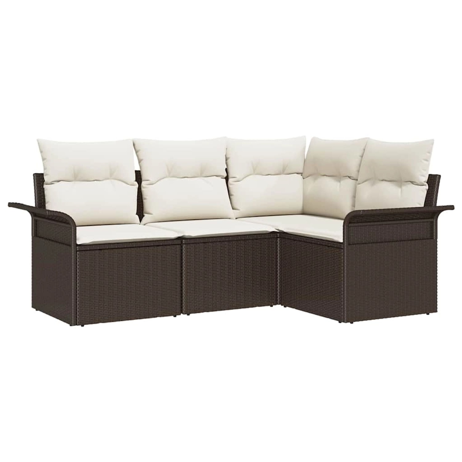 vidaXL Garten-Sofa-Set mit Kissen 4-Tlg Braun Poly Rattan 3345338 günstig online kaufen