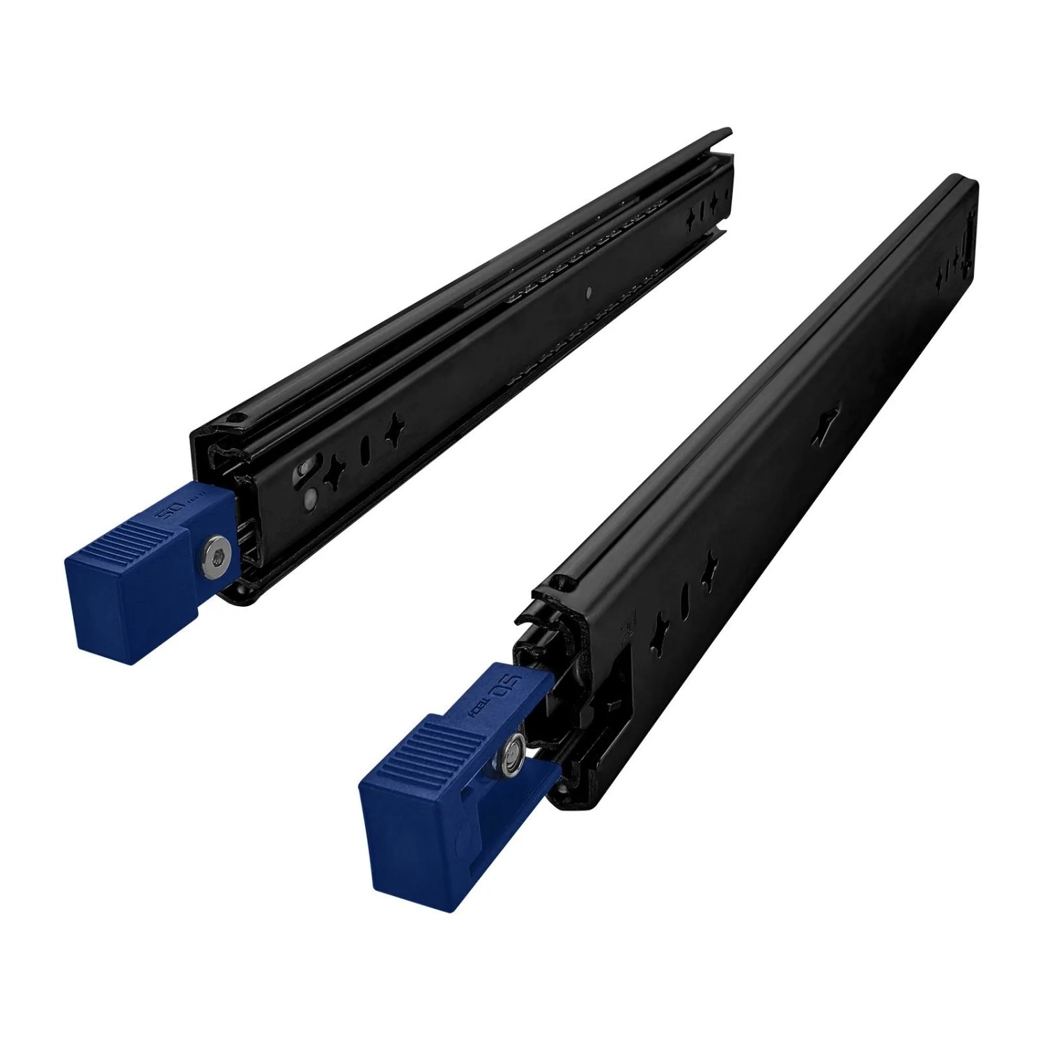 SOTECH Schwerlastauszug VarioSlide KV1-120-H58-L700-EH 700 mm Nicht Trennbar Schwarz Einrastfunktion Blauer Hebel Schubladenschiene Bis 120 Kg