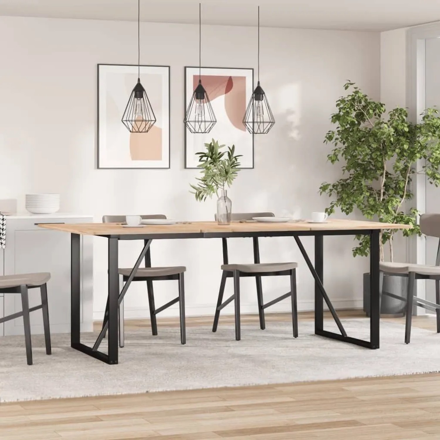 vidaXL Esstisch-Gestell in O-Form 160x80x73 cm Stahl 357888_2