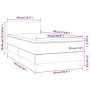 vidaXL Boxspringbett Creme 90x190 cm mit Matratze und Topper, Maße eingezeichnet.