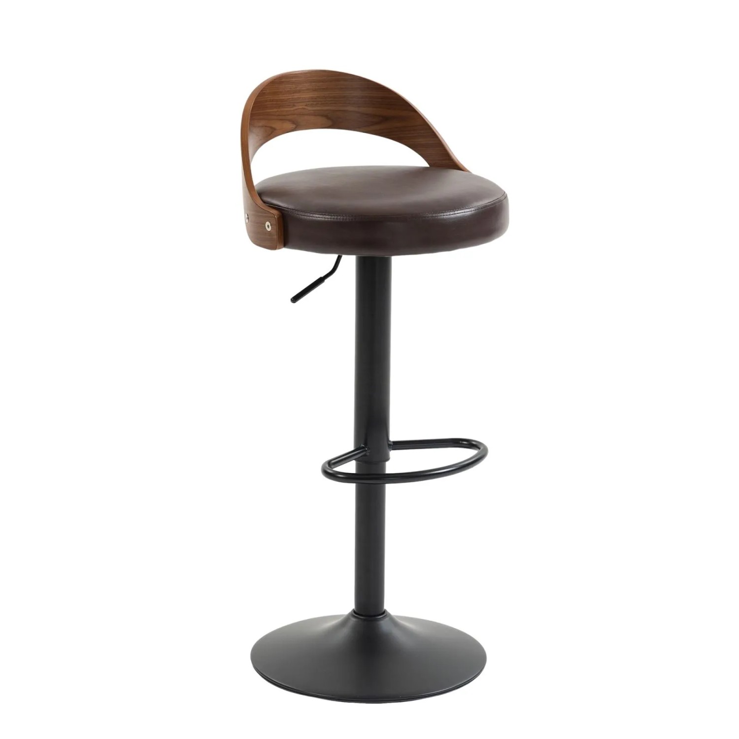 PXloue 2er Set Barhocker Drehbar Höhenverstellbar mit Rückenlehne Kunstleder Braun