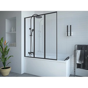 Vente-unique Duschabtrennung District Schwarz 120 cm