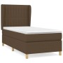 Boxspringbett dunkelbraun (90x200 cm) mit Stoffbezug, Matratze und Kopfteil.