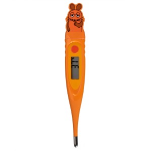 Digitales Fieberthermometer „Die Maus“ im kindgerechten Design, orange.