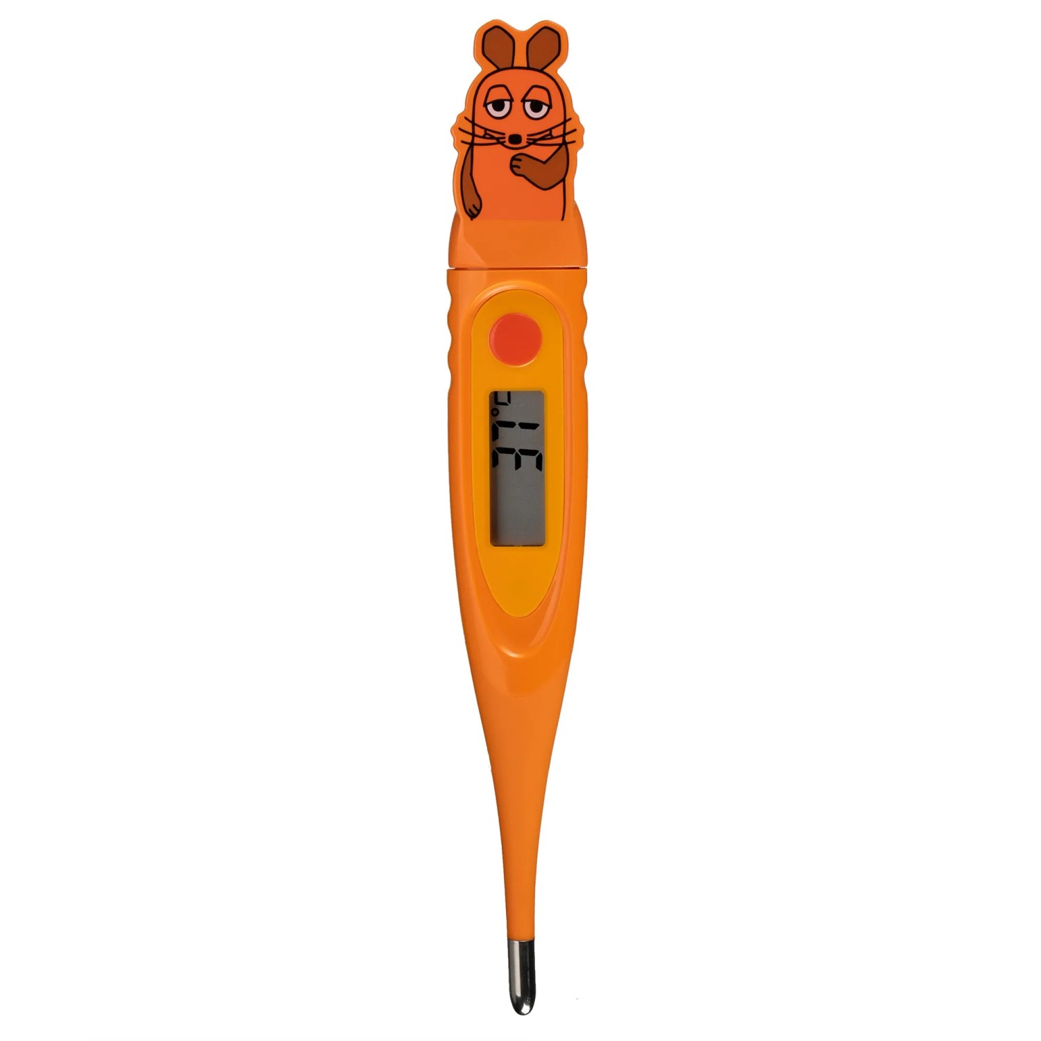 DieMaus Fieberthermometer Digital für Kinder im 2D-Design Maus-Motiv Orange