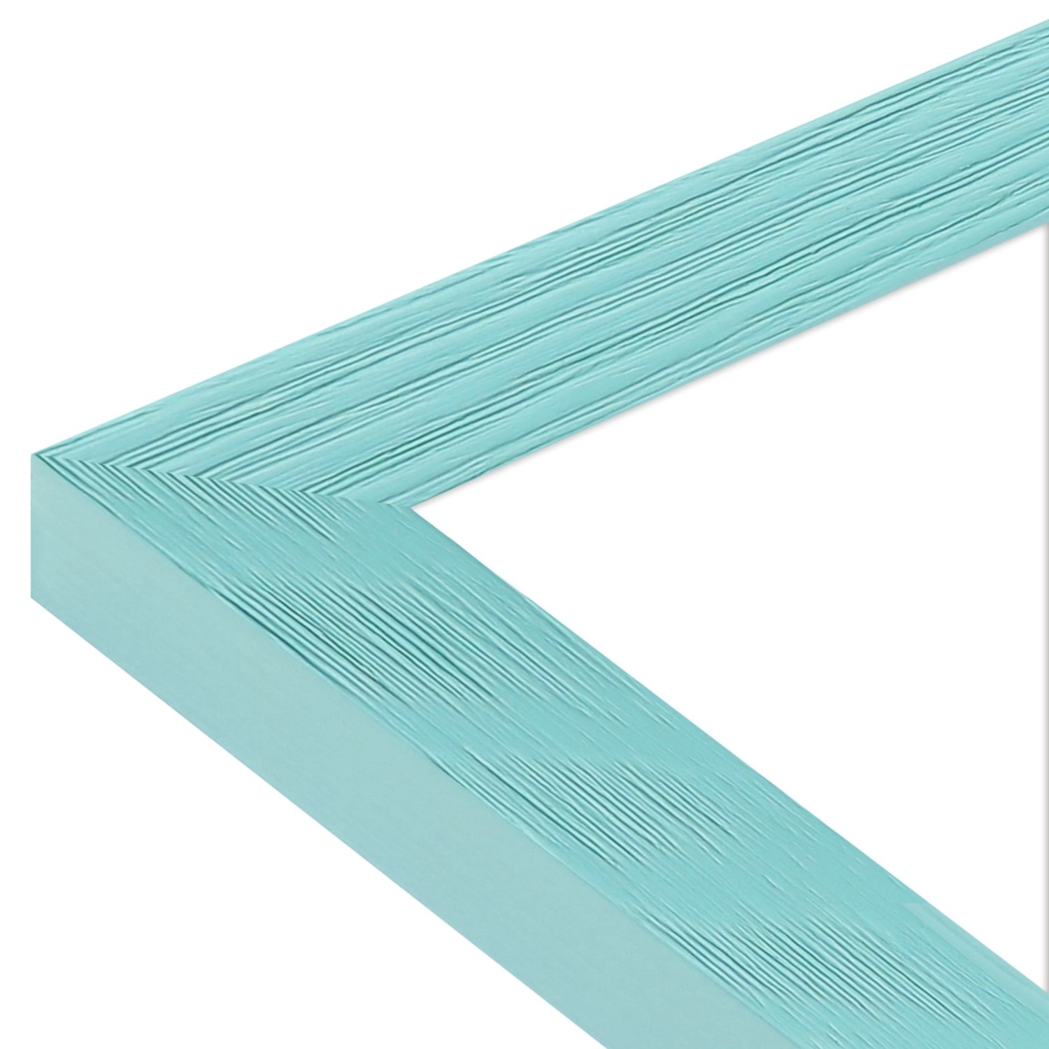 Türkiser Bilderrahmen aus Massivholz, 10x10 cm, im modernen Stil.