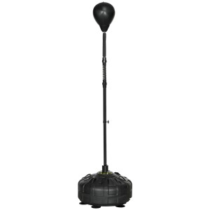 Schwarzer SPORTNOW Punchingball aus Stahl und Kunstleder, höhenverstellbar für Fitness-Training.