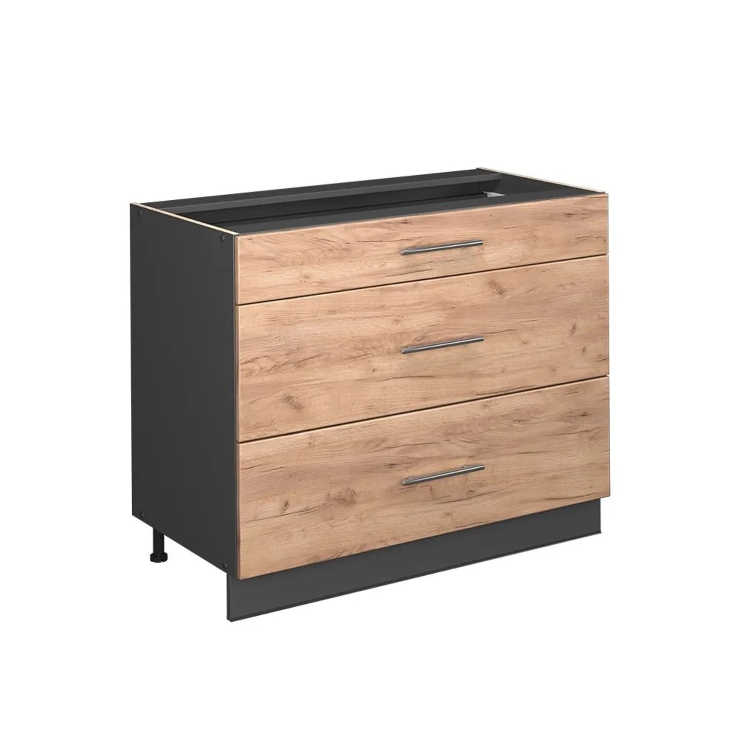 Vicco Küchenunterschrank Fame-Line Goldkraft Eiche/Anthrazit 100 x 82 AP Eiche Art Nr 61625