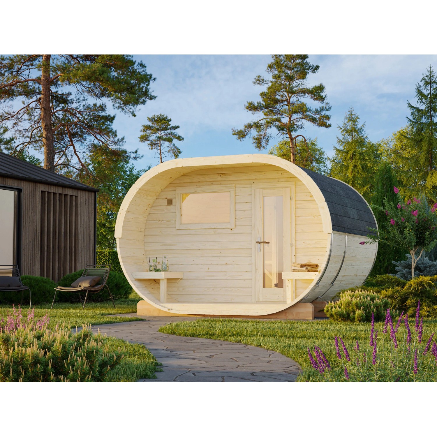 Palmako Saunafass Anette 3 m² x 1,5 m² Natur / Unbehandelt günstig online kaufen