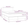 vidaXL Boxspringbett rosa (120x200 cm) mit Matratze und Topper, Maßeinteilung.