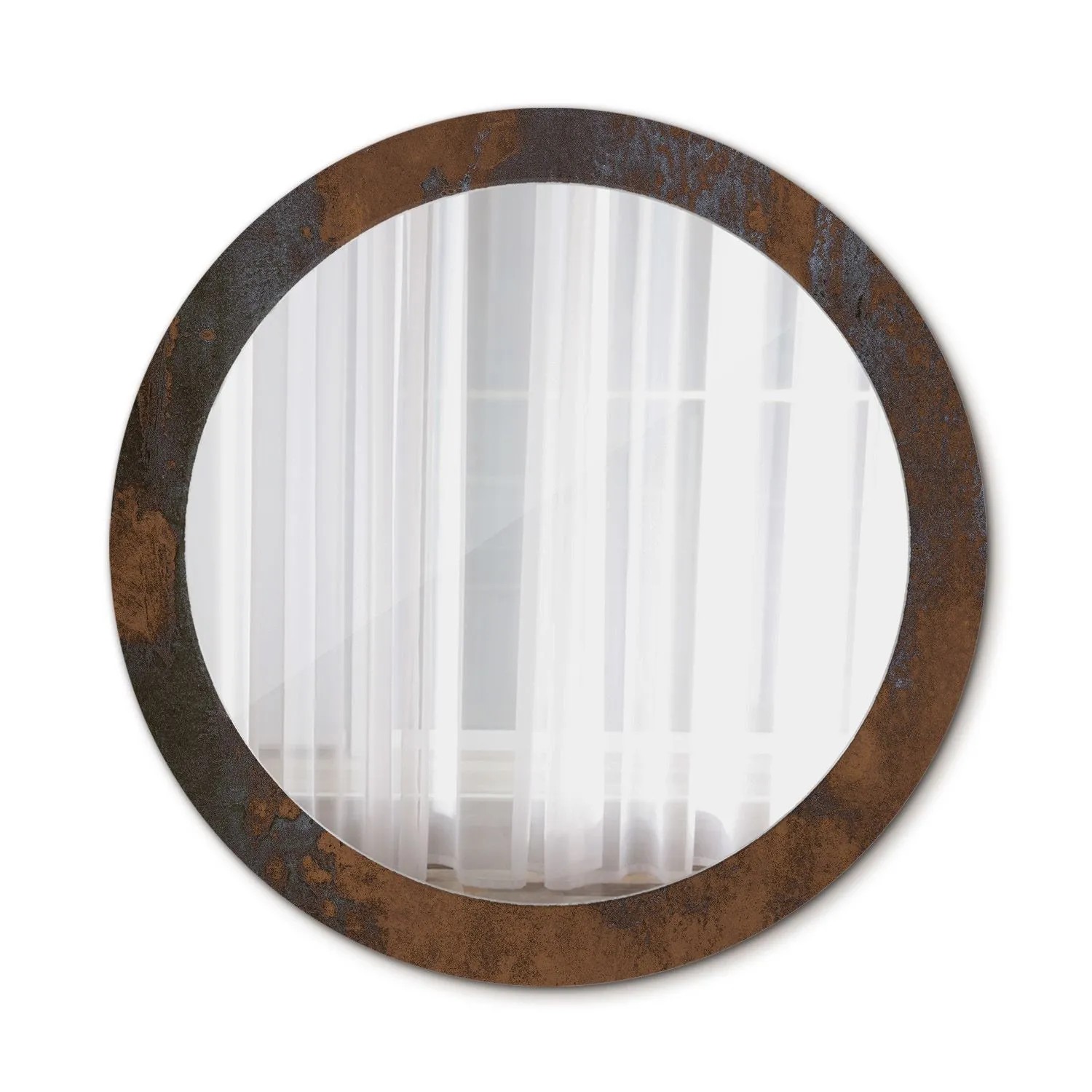 Tulup Bedruckter Spiegel Rustikales Metallic 90x90 cm Runder Spiegel Bedruc günstig online kaufen