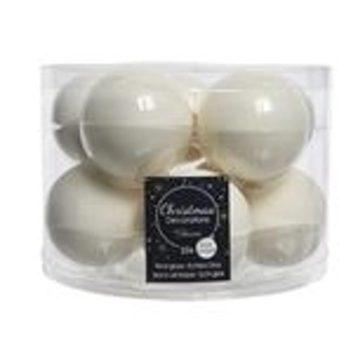 Kaemingk Weihnachtsbaumkugeln Glas  6 cm 10 Stueck Wollweiss