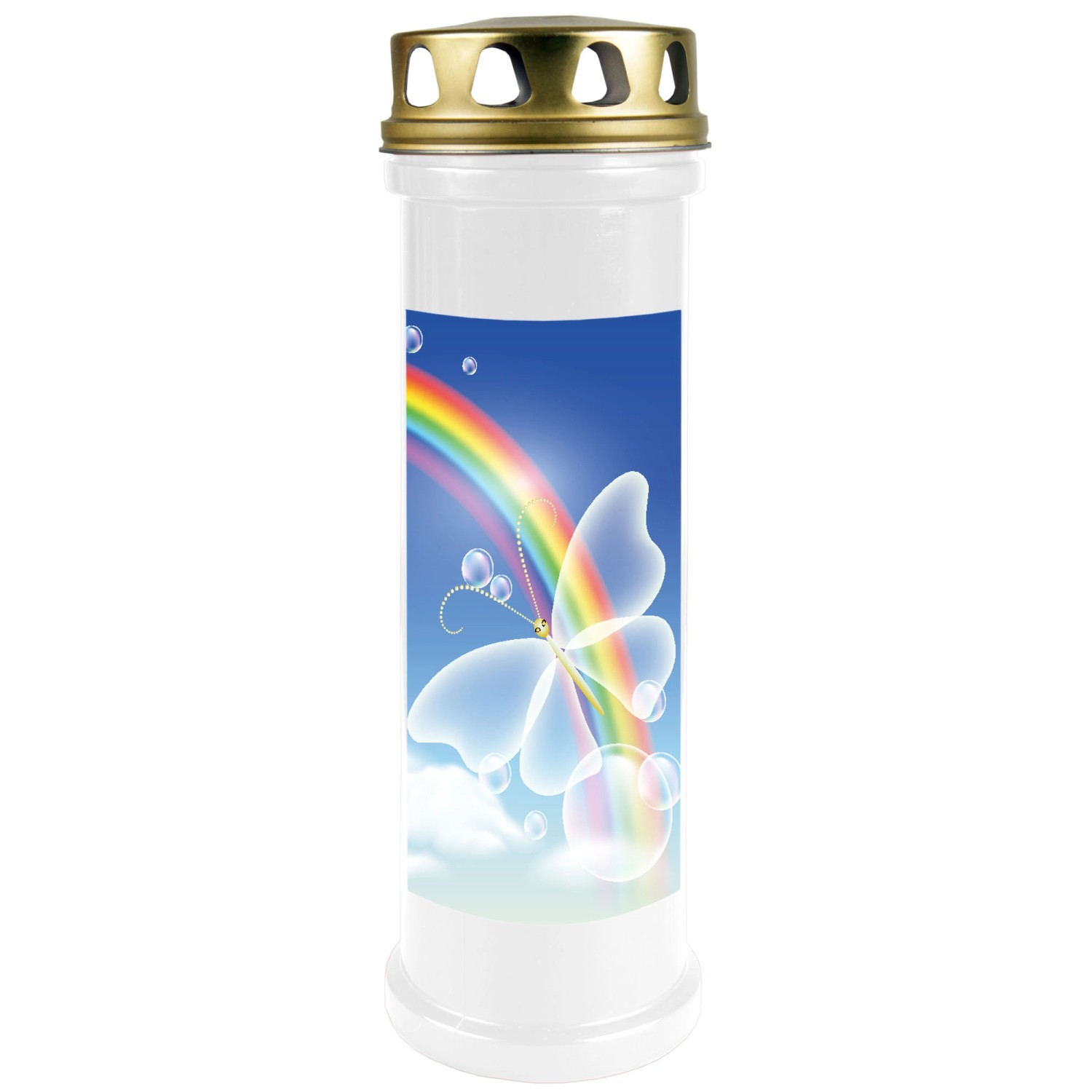 HS Candle Grabkerze Weiß 100h Deckel Gold Regenbogen 2 günstig online kaufen